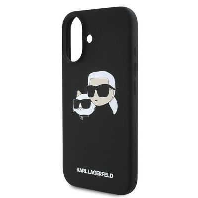 6. Etui Karl Lagerfeld Silicone nauble Heads Print MagSafe na iPhone 16 Plus - czarne