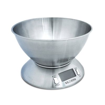 ELDOM WAGA KUCHENNA ELEKTRONICZNA WK320S RENA DOKŁADNOSĆ 1 G WAŻY DO 5 KG WYŚWIETLACZ LED STALOWA Z MISKĄ