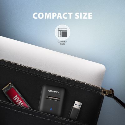 5. Obudowa SSD Axagon ADM2-AM USB-A 10Gbps - M.2 NVMe & SATA SSD adaptér, kabelis USB-A 10cm Czarny