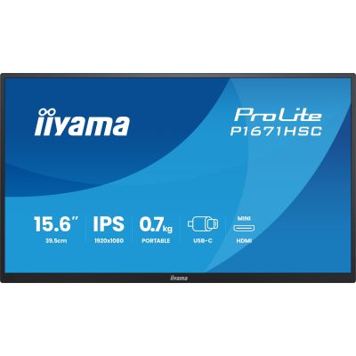 2. iiyama ProLite P1671HSC-B1 monitor komputerowy 39,6 cm (15.6") 1920 x 1080 px Full HD LED Czarny