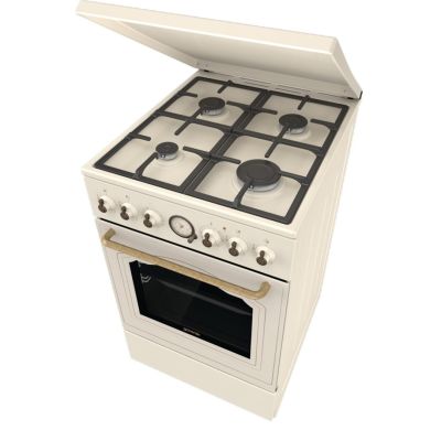 2. Kuchnia gazowo-elektryczna GORENJE GKS5B70CLI Retro | AirFry | termoobieg | AquaClean | kremowy