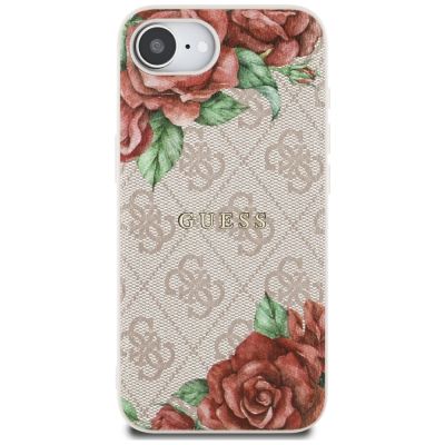 3. Etui Guess 4G Flowers Print MagSafe na iPhone 16e - różowe