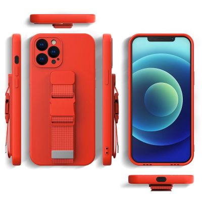 2. Rope case żelowe etui ze smyczą łańcuszkiem torebka smycz iPhone 13 Pro jasnoniebieski