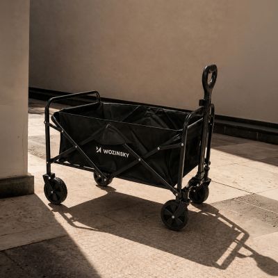 10. Wózek Wozinsky WZP-80 plażowy, turystyczny, ogrodowy, wytrzymały, szerokie koła, do 80 kg - czarny
