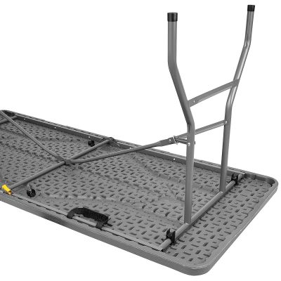 21. STÓŁ CATERINGOWY SKŁADANY W WALIZKĘ 180x74CM MAX.100KG  WOODLAND DESKA CIEMNY SZARY