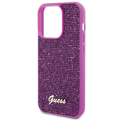 6. Etui Guess Disco Metal Script na iPhone 15 Pro - różowe
