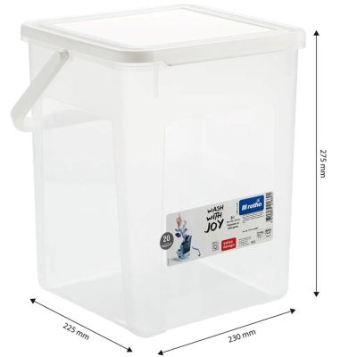 2. ROTHO Pojemnik na detergenty 5kg 9L transparentny/biały