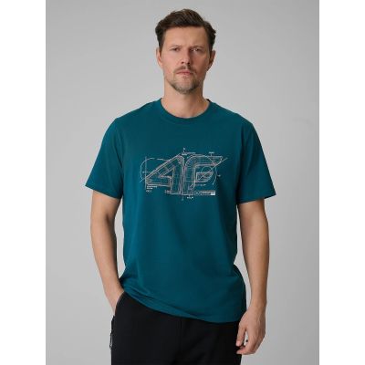 T-shirt regular z nadrukiem męski 4F 4FRSS26TTSHM3989-10S