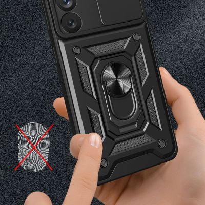 5. Hybrid Armor Camshield etui do Samsung Galaxy S23+ pancerny pokrowiec z osłoną na aparat niebieskie