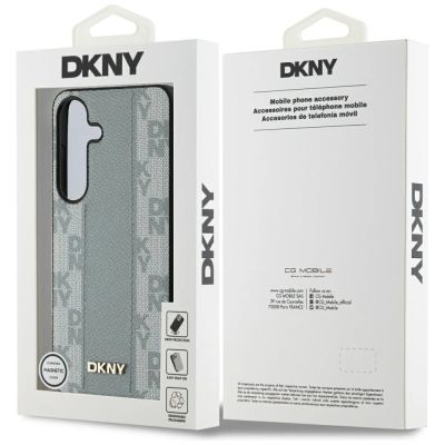 8. Etui DKNY Leather Checkered Pattern MagSafe do Samsung Galaxy S25 taupe