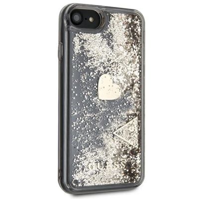 5. Etui Guess Glitter Charms na iPhone SE 2022 / SE 2020 / 7 / 8 - złote