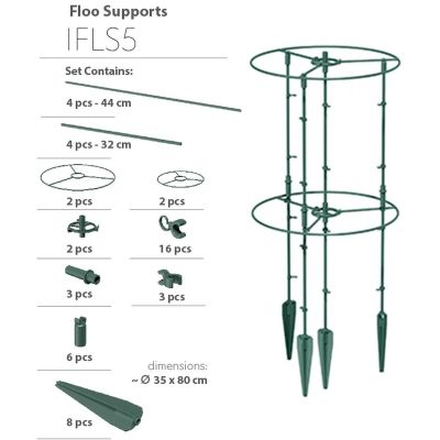 18. PODPORA DO ROŚLIN FLOO SUPPORTS ŚR. 25 I 35CM ZIELONY LEŚNY