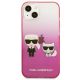 3. Etui Karl Lagerfeld Gradient Ikonik Karl&Choupette na iPhone 13 mini - różowe