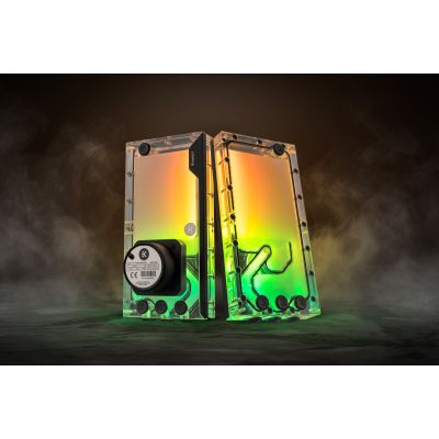 3. Bloki wodne EK-Quantum Kinetic3 FLT D5 PWM Kombinacja zbiornika wyrównawczego i pompy - 240mm, D-RGB, Acrylic
