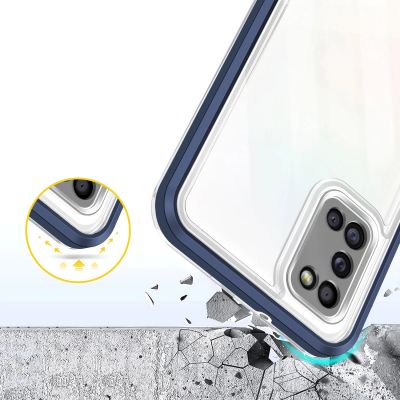 6. Clear 3in1 etui do Samsung Galaxy A03s (166) żelowy pokrowiec z ramką niebieski