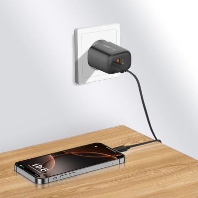 6. Ładowarka sieciowa Tech-Protect NCA20 PD 20W / QC3.0 USB-A / USB-C- czarna