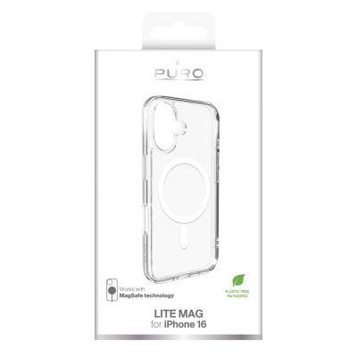 2. Etui silikonowe Puro Lite Mag MagSafe do iPhone 16 - przezroczyste