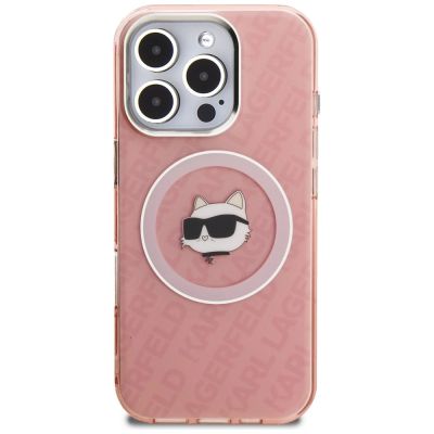 3. Etui Karl Lagerfeld IML Choupette Head Logo MagSafe na iPhone 16 Pro Max - różowe