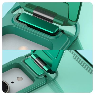 11. Etui Nillkin Iceblade Prop z osłoną obiektywu i podstawką na iPhone 16e / 17e - zielone