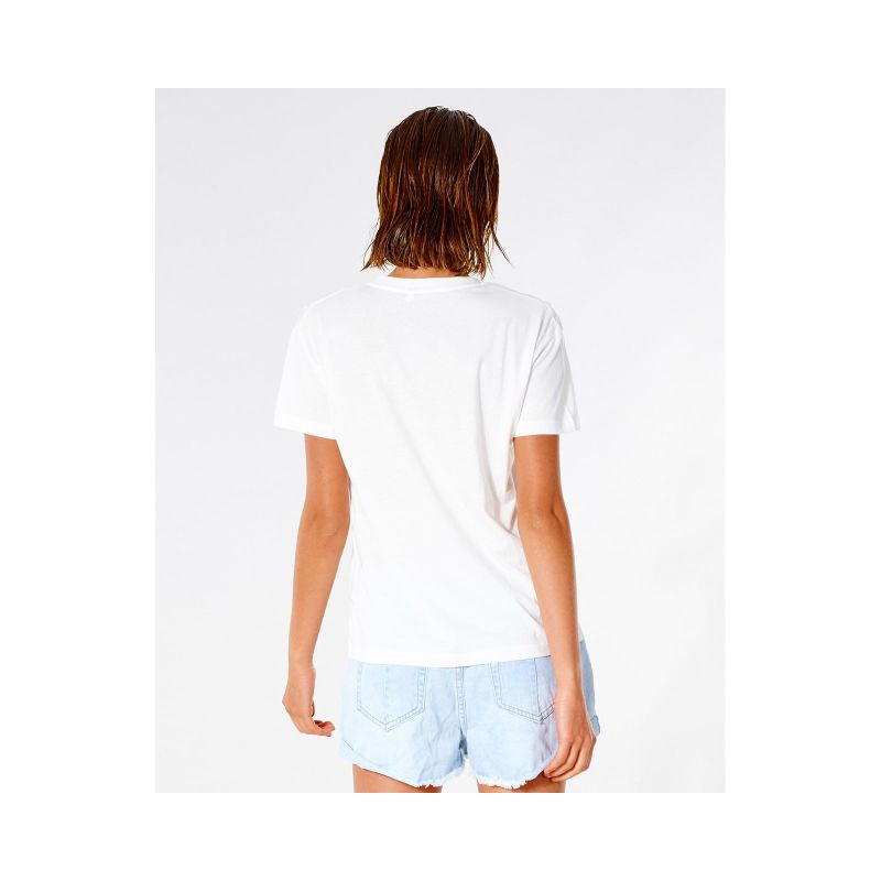 7. T-Shirt RIP CURL Sunset V-Neck Tee - biały