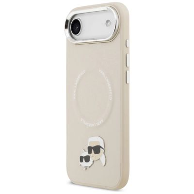 2. Etui Karl Lagerfeld Karl & Choupette Pins MagSafe do iPhone Air - beżowe