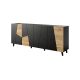3. Komoda ETNA 200x42x82 czarny mat + dąb craft