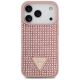 3. Etui Guess Rhinestone Triangle Logo na iPhone 17 Pro - różowe