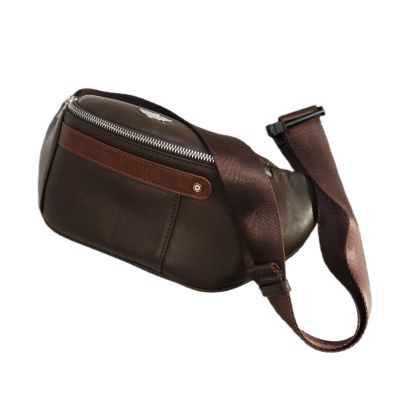 Saszetka męska nerka biodrowa Aeronautica Militare Waist Bag Brązowa - AM-393-MORO