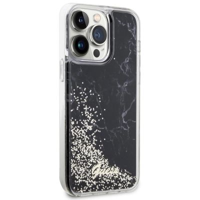 4. Etui Guess Liquid Glitter Marble na iPhone 14 Pro Max - czarne