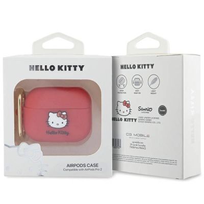 4. Etui Hello Kitty Silicone 3D Kitty Head na AirPods Pro 2 (2022/2023) - fuksjowe