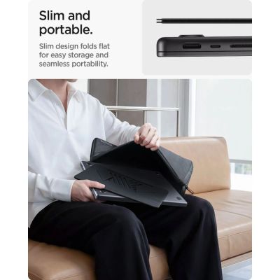 11. Podstawka pod laptopa Spigen SlimFold LD201-S6 - szara
