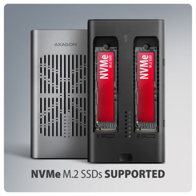 4. Axagon EEM2-20GD stacja dokująca do dysków twardych USB 3.2 Gen 2 (3.1 Gen 2) Type-C Czarny, Szary