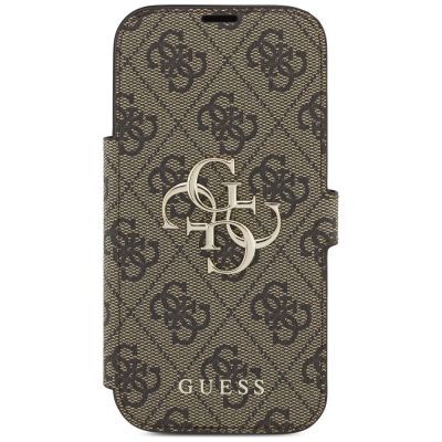 3. Etui Guess Book 4G Metal Logo na iPhone 17 Pro - brązowe