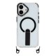3. Etui na iPhone 17 z podstawką krótkim paskiem 30 cm i długim paskiem 120 cm kompatybilne z MagSafe - czarne