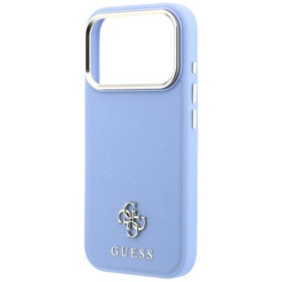 6. Etui Guess Saffiano Small 4G & Classic Logo MagSafe na iPhone 18 Pro Max / 17 Pro Max - jasnoniebieskie