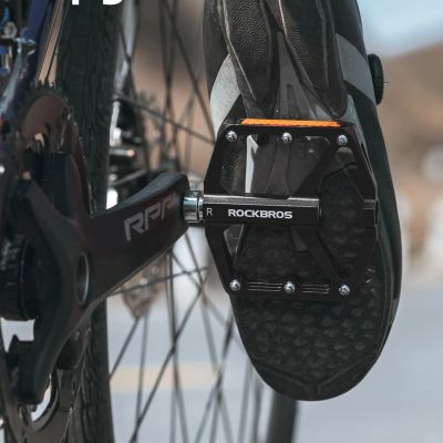 5. Pedały rowerowe Rockbros K371 aluminiowe odblaskowe z uszczelnionymi łożyskami - czarne
