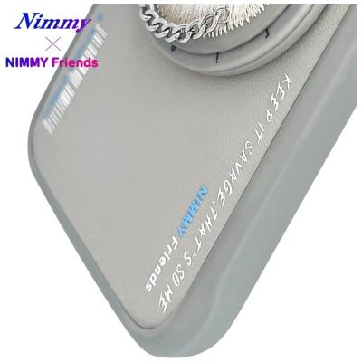 11. Etui Nimmy Glasses Cool Cat MagSafe na iPhone 16 - szare