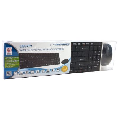 9. Zestaw klawiatura + mysz Esperanza EK122K (USB 2.0; (US); kolor czarny; laserowa)