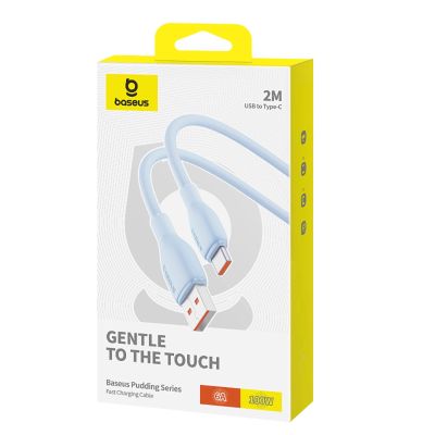11. Kabel Baseus Pudding 100W USB-A - USB-C 2m - niebieski
