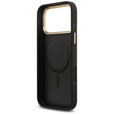 7. Etui Guess Peony Hot Stamp MagSafe na iPhone 17 Pro Max - czarne