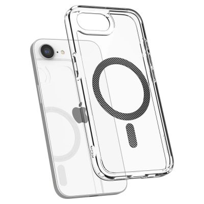 6. Etui Spigen Ultra Hybrid MagSafe na iPhone 16e / 17e Carbon Fiber - przezroczyste