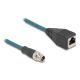 2. DeLOCK M12 Kabel adaptera z kodowaniem X 8-pinowe męski do żeńskiego RJ45 o długości 50 cm