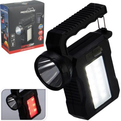 9. LATARKA LAMPA CAMPING ŁADOWANIE USB I SOLAR REDCLIFFS