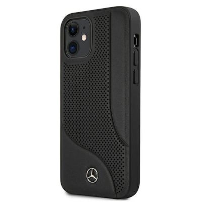 2. Etui Mercedes Leather Perforated Area na iPhone 12 mini - czarne