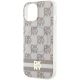 6. Etui DKNY IML Checkered Mono Pattern & Printed Stripes MagSafe na iPhone 15 Plus / 14 Plus - beżowe