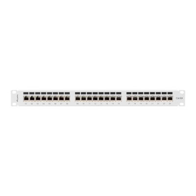 8. LANBERG PATCH PANEL 24 PORT 1U 19" KAT.6A FTP SZARY PPSA-1024-S