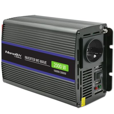 4. Qoltec Przetwornica napięcia Monolith 2000 MS Wave | 12V na 230V | 1000/2000W | USB