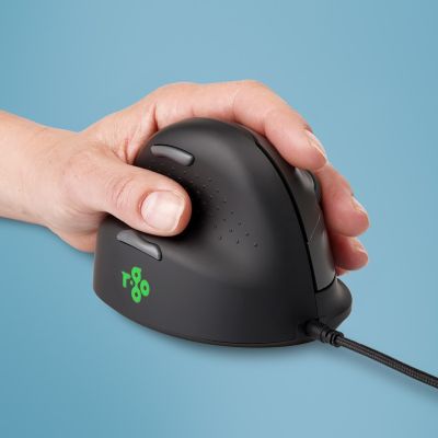 14. Ergonomiczna mysz R-Go HE leworęczna USB czarna/srebrna