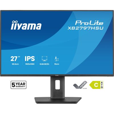 25. iiyama ProLite XB2797HSU-B1 monitor komputerowy 68,6 cm (27") 1920 x 1080 px Full HD LED Czarny