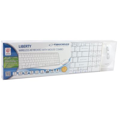 5. Zestaw klawiatura + mysz Esperanza EK122W (USB 2.0; kolor biały; laserowa)